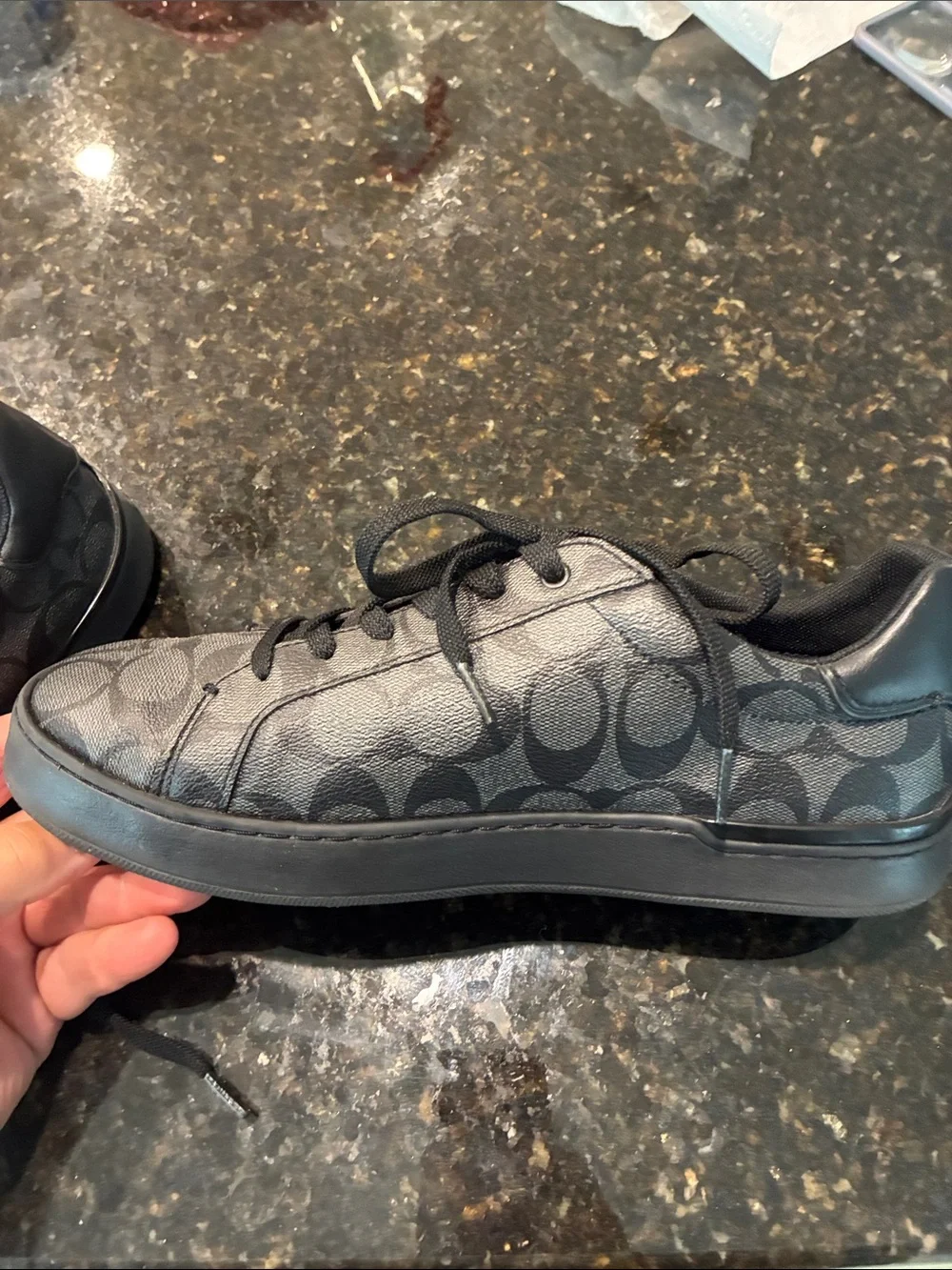 Coach Black Signature C Monogram G4949Lace-Up Sneaker